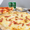 2 Pizzas a Elegir + 2 Postres a elegir del día + 2 Bebidas